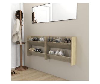 Pantofare de perete, 2 buc., stejar sonoma, 80x18x60 cm, PAL
