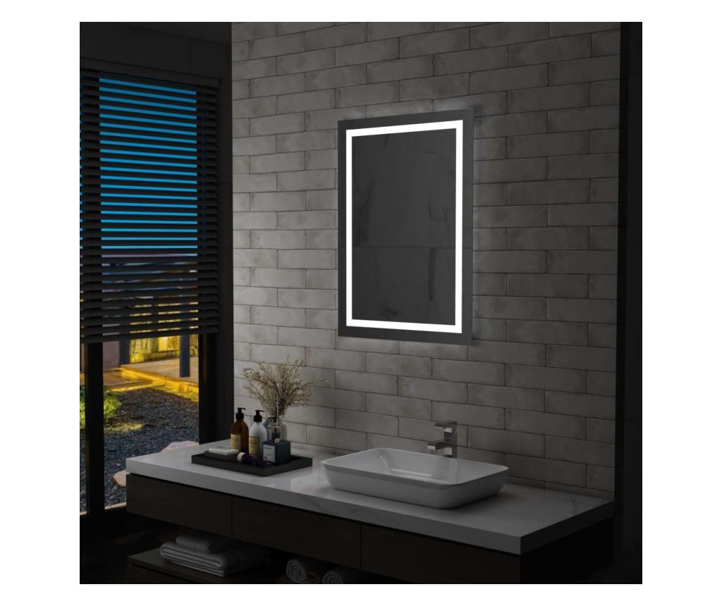 Oglindă cu LED de baie cu senzor tactil, 60 x 80 cm