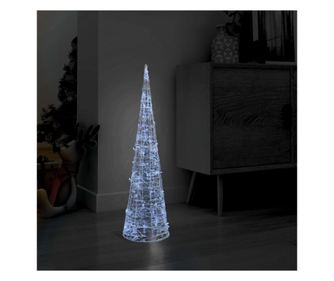 Dekorativna piramida s LED hladnim bijelim svjetlom 90 cm akril