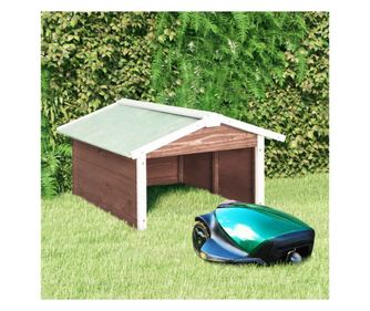 Barna & Fehér Fűnyíró Garázs 72x87x50 cm Fir Fa