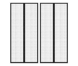 Zavjesa za vrata protiv insekata s magnetom, 2 kom., crna, 210x90 cm