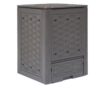 Vrtni kompostnik rjav 60x60x83 cm 300 L plastični ratan