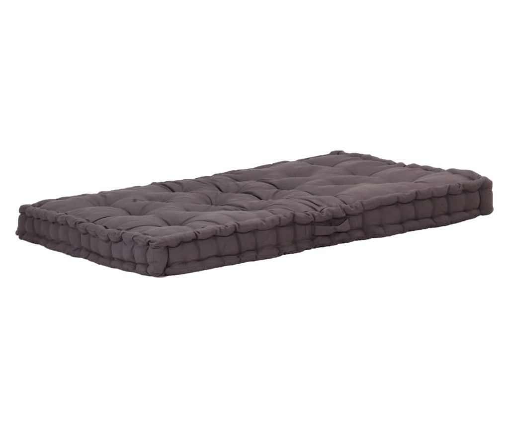 Pallet Sofa Floor Cushion, 120x80x10, Anthracite, Cotton