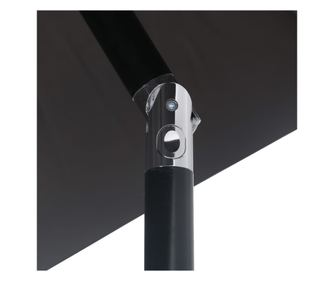 Vanjski suncobran, LED svjetla i čelični stup, crna, 300 cm