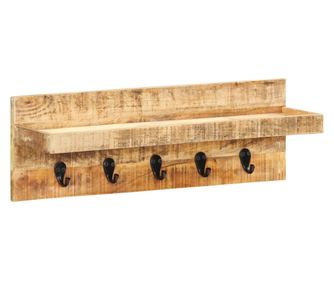 Cuier de haine de perete, 60 x 15 x 20 cm, lemn masiv de mango
