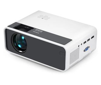 Mini Videoproiector Portabil, HDMI, USB, VGA, Slot card micro-SD, Telecomanda Airmouse, 1080P HD, Alb