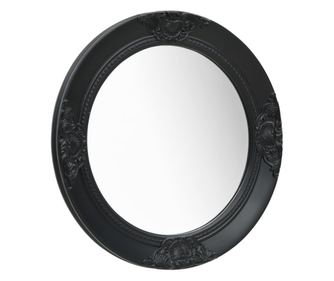 Zidno ogledalo u baroknom stilu, crno, 50 cm
