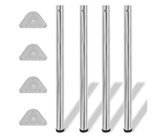 Крака за регулиране на височината на маси, 4 броя, хром, 870 мм