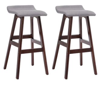 Barski stoli 2 kosa svetlo sivo blago