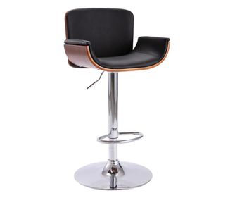 Barski stolček črno umetno usnje