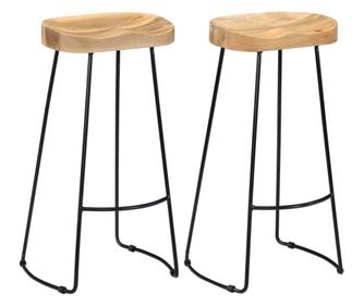 Barski stolčki Gavin 2 kosa trden mangov les