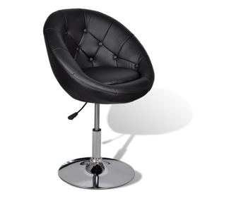 Barska stolica od umjetne kože crna