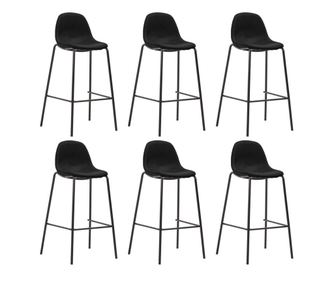 Barski stoli 6 kosov črno blago