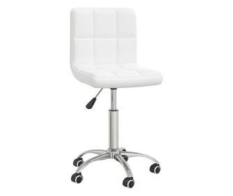 Vrtljivi jedilni stoli belo umetno usnje