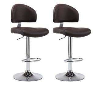 Barski stolčki 2 kosa rjavo umetno usnje