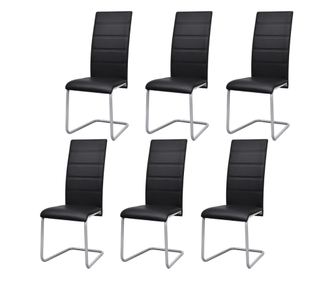 Kuhinjske stolice, 6 kom., crne, umjetna koža