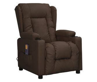 Naslonjač za masažu, smeđi, eko koža