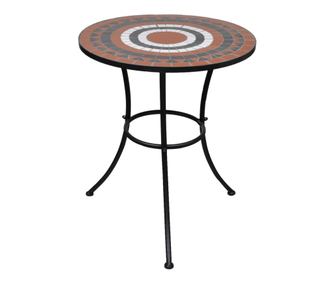 Bistro stolek terakota a bílý 60 cm mozaika