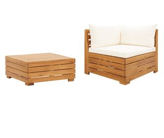Acacia tmrfbl kszlt, 2 rszes, kerti lgarnitra prnkkal