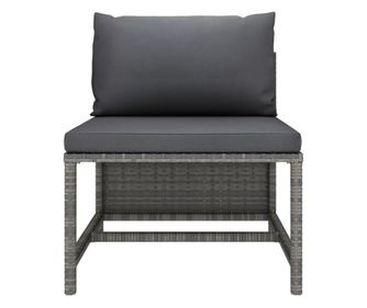 Set canapele de grădină cu perne, 2 piese, gri, poliratan