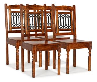 Stolice za blagovanje 4 kom, masivno drvo s palisander završnom obradom, klasične