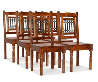 Stolice za kuhinju, 6 kom, masivno drvo s sheesham završnom obradom, klasične
