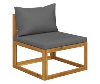 Modularna srednja sofa, tamnosivi jastuk, masivno drvo akacije