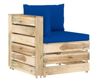 Modularna kutna garnitura s jastucima, tretirano zeleno drvo