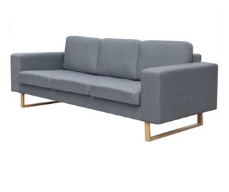 Canapea textilă pentru 3 persoane, Gri deschis