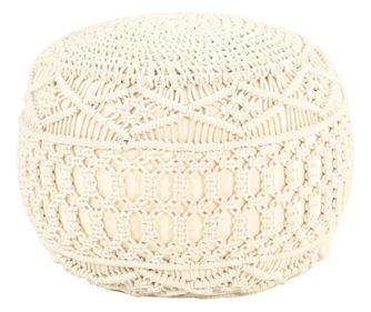 Kzzel ksztett makram puff, 45 x 30 cm, pamut