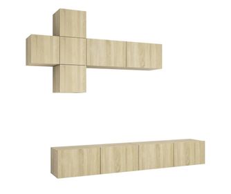 Set de dulapuri TV, 7 piese, stejar sonoma, PAL