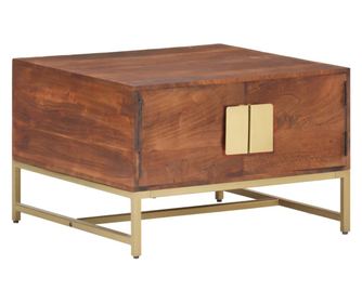 Stolić za kavu, medeno smeđa, 67x67x45 cm, masivno drvo bagrema