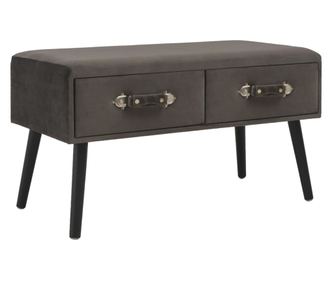 Stolić za kavu, siva, 80 x 40 x 46 cm, baršun