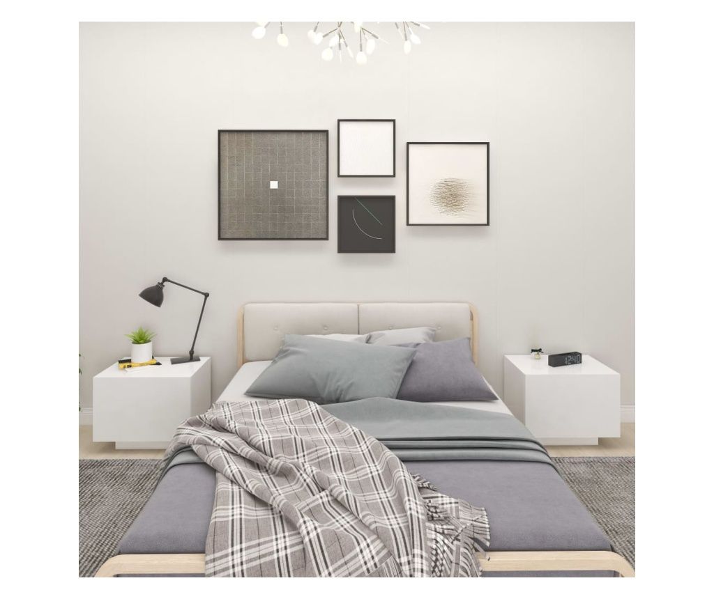 Noćni ormarić, bijeli, 100x35x40 cm, iverica