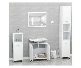 Set mobilier de baie, alb, PAL