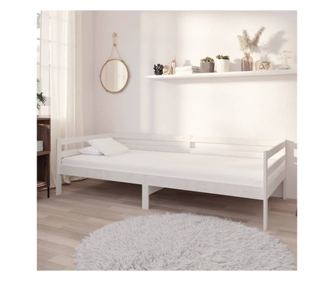 Kanapéágy fiókokkal, fehér, 90x200 cm, tömör fenyőfa