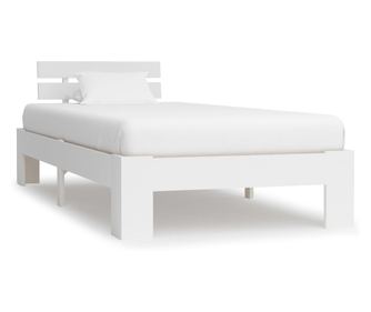 Ágykeret, fehér, 90 x 200 cm, tömör fenyőfa