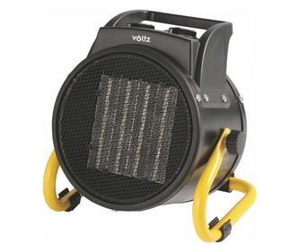 Вентилаторна печка PTC Voltz V51970F, 2000W, 20m2, Изходящ въздух 197m3/h, Черен с жълто