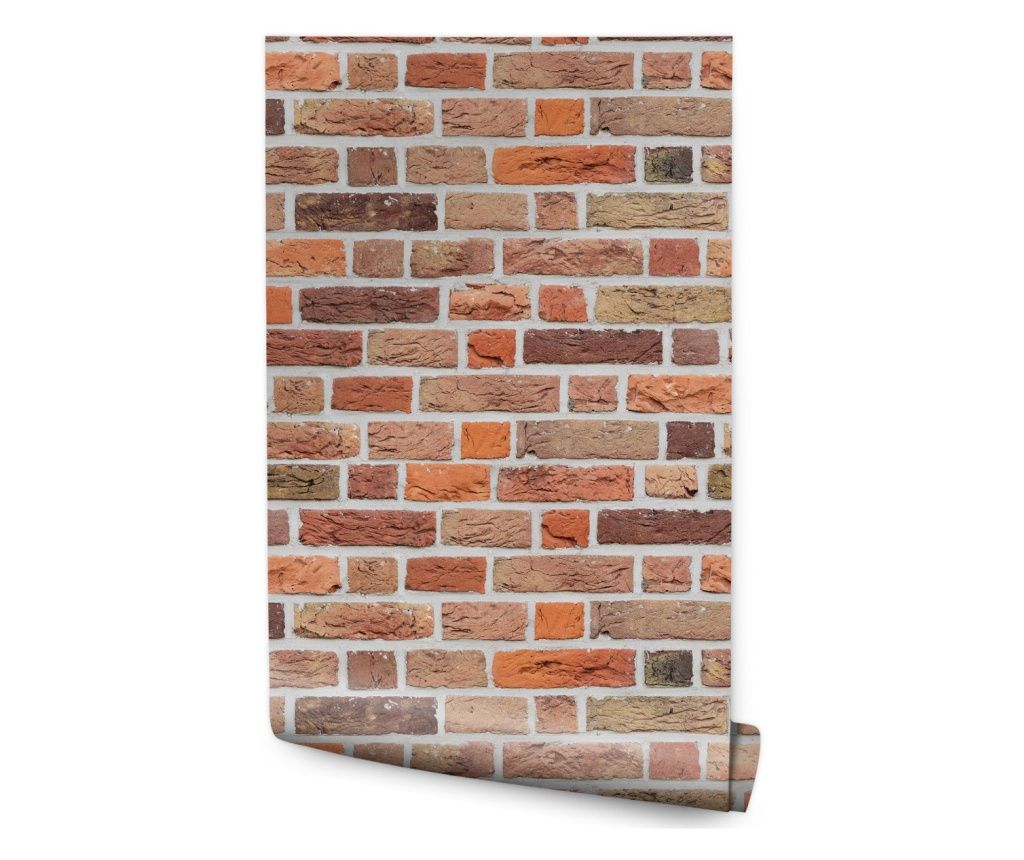  Tapéta Piros tégla téglautánzatú Méret Vlies, Előszoba, Nappali, 3D Hatás, Fali dekoráció 53 cm x 10 m