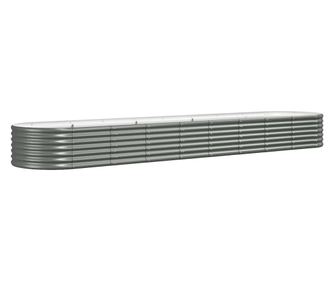 Jardinieră grădină gri 368x80x36 cm oțel vopsit electrostatic