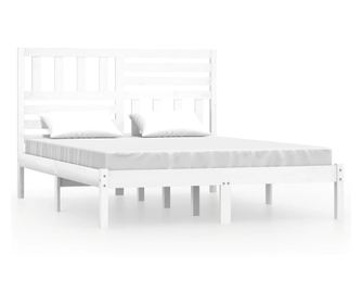 Okvir za krevet od masivne borovine bijeli 140 x 200 cm