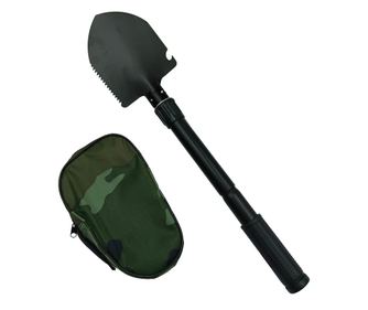 IdeallStore® сгъваема лопата, къмпинг и туризъм, черна, 42 см, с включено покритие