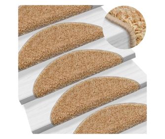 Tepisi za stepenice, 10 kom., krem, 65x25 cm