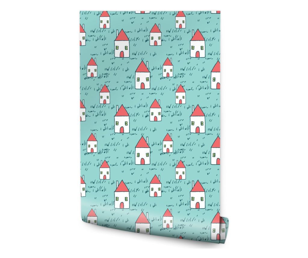  Tapéta házak gyerekszobáknak 53 cm x 10 m