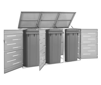 Три кофи за боклук, 207x77,5x115 см, неръждаема стомана