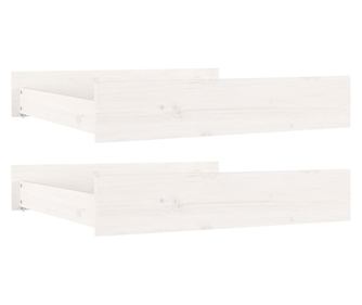 Ladice za krevet 2 kom bijele od masivne borovine