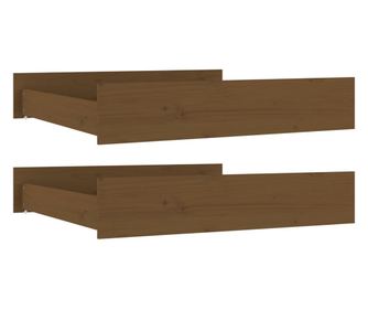 Чекмеджета за легло, 2 бр, меденокафяви, борово дърво масив