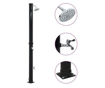 Napkollektoros zuhany, fekete, 220 cm, 20 L