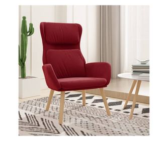 Stolica za opuštanje, vinsko crvena, baršun