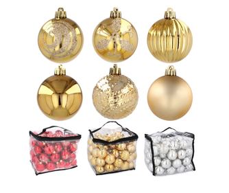 Set 80 globuri , 6cm, argintiu